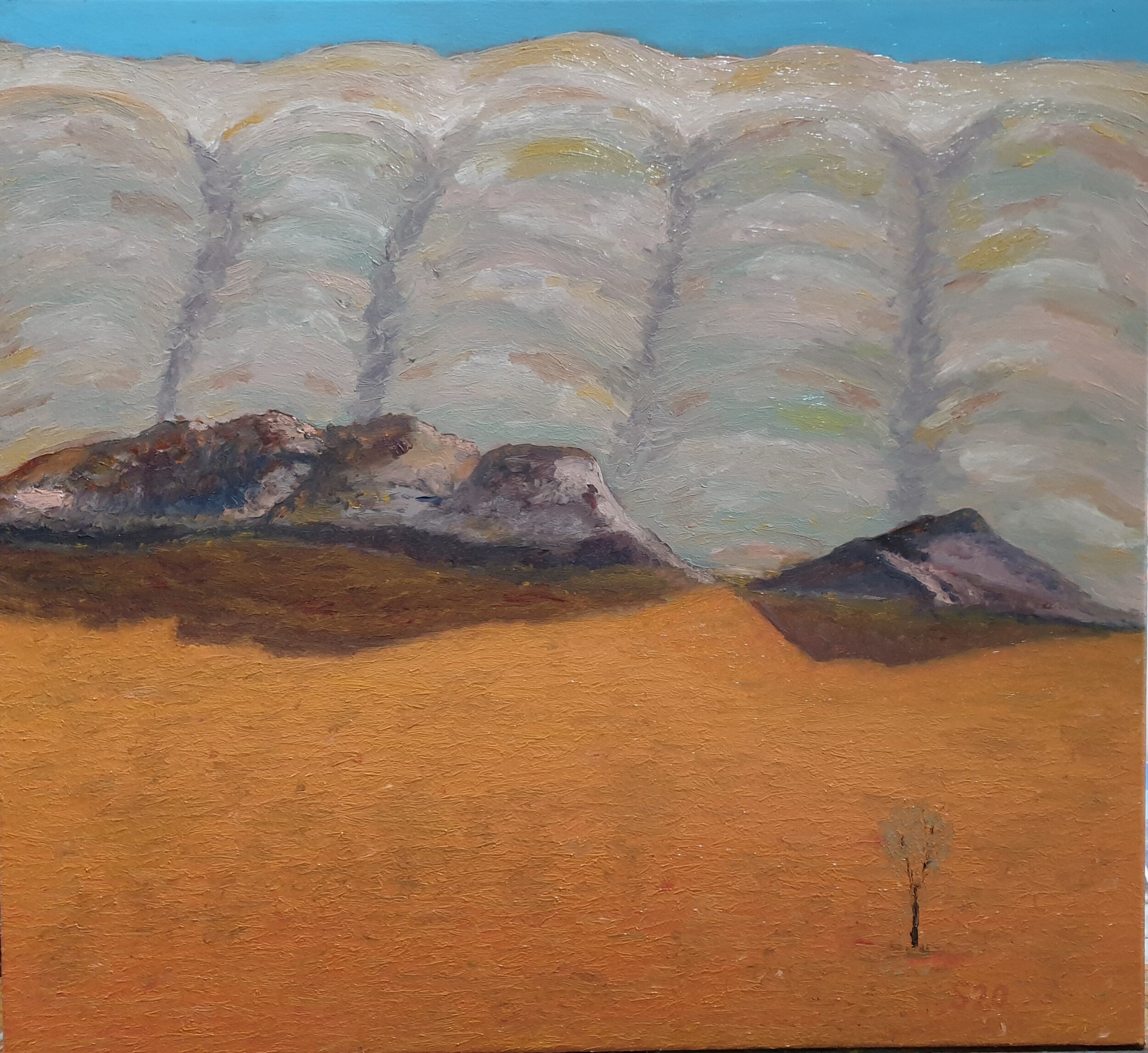  Malcolm Sands 'West MacDonnell Ranges III' 2020 oil on canvas 84cm x 91cm $1800.00  