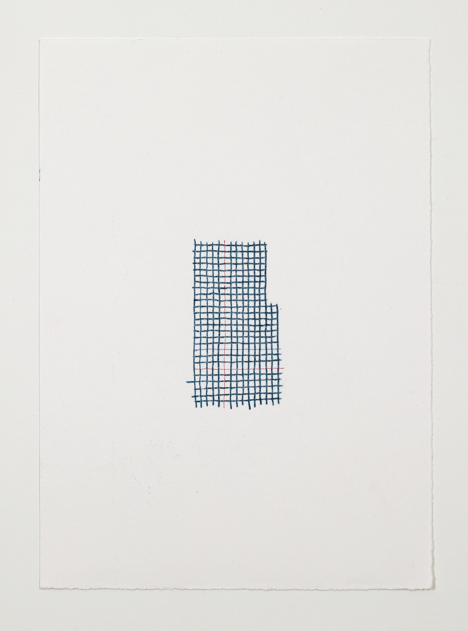  Camille Kersely  Known/unknown - Blueprint  2020 carbon, red pen, blue pen, on 220gsm drawing paper 30cm x 21cm 