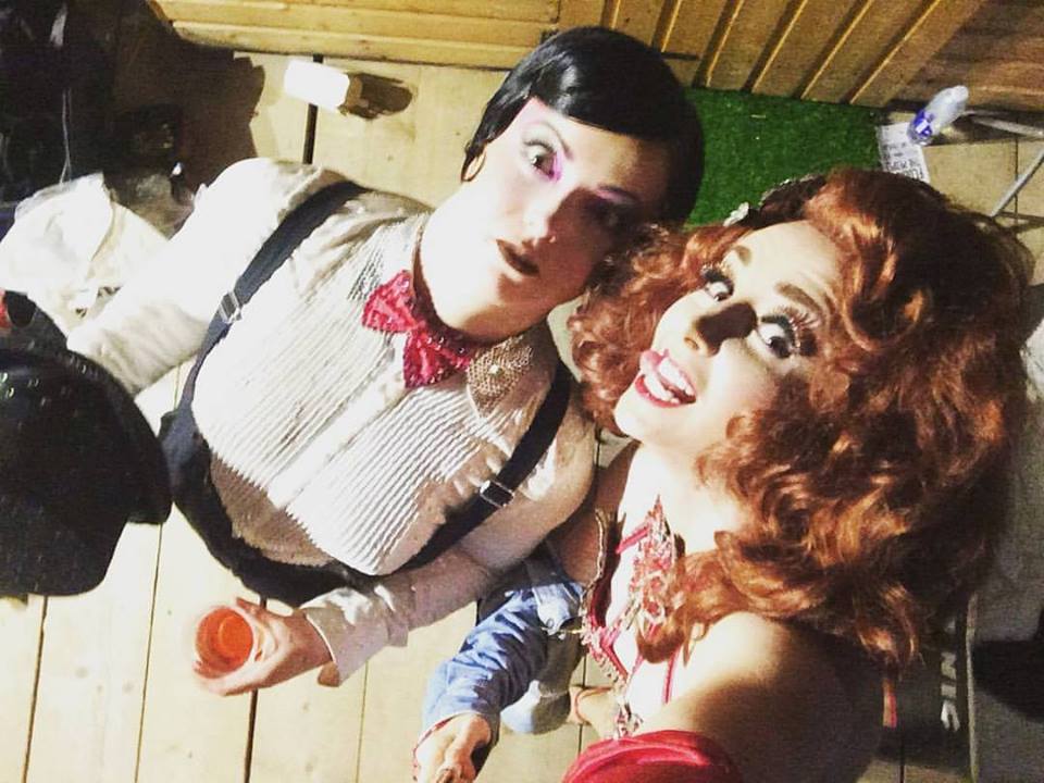 Bettie Bombshell and I being ridiculous backstage