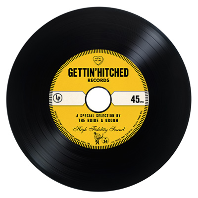 GOLD Vintage Vinyl CD Wedding Favor / Invite — Unique wedding favor ideas. Personalized bomboniere & invitations.