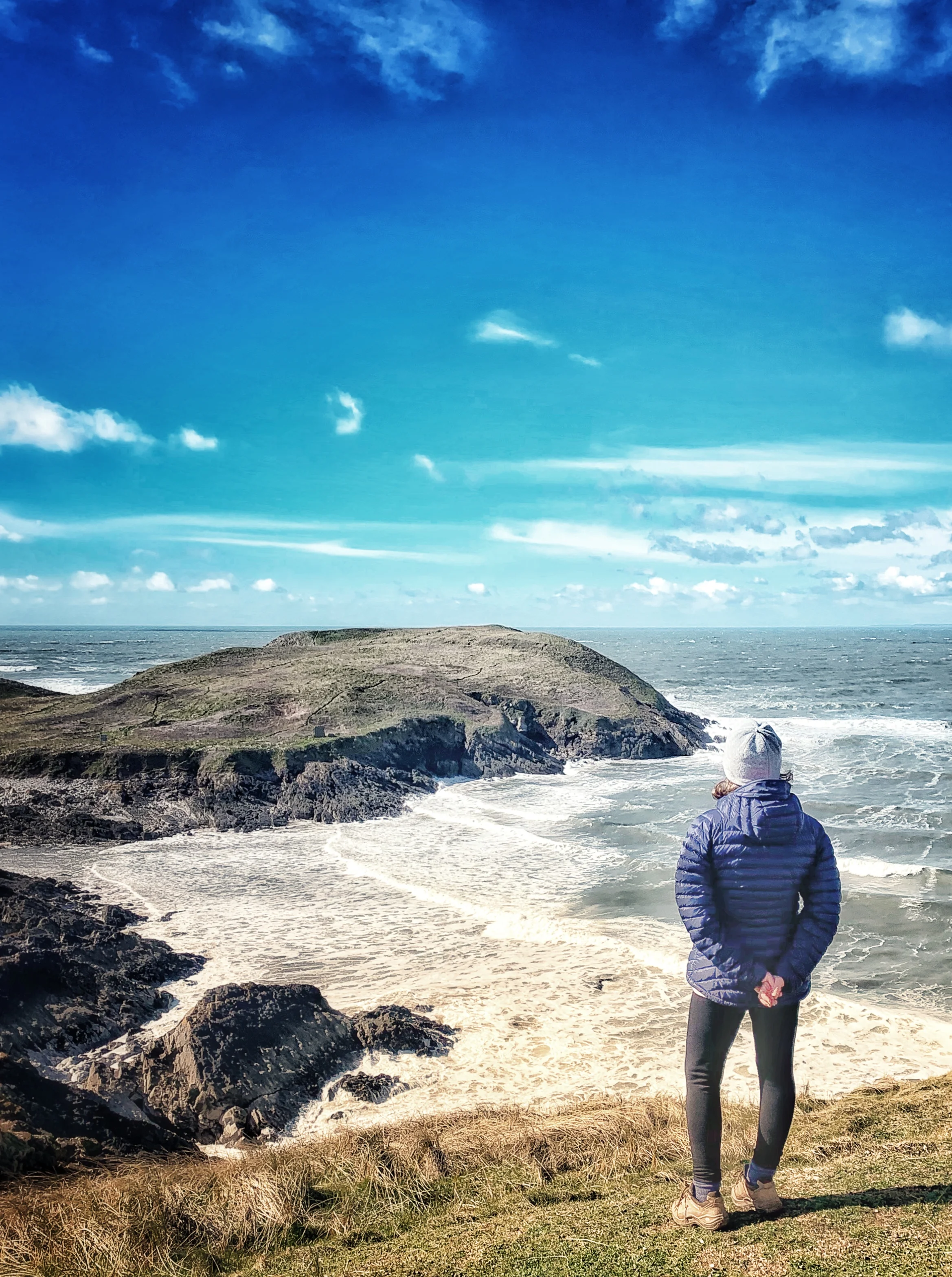 Jane Fraser looking out to Bury Holms