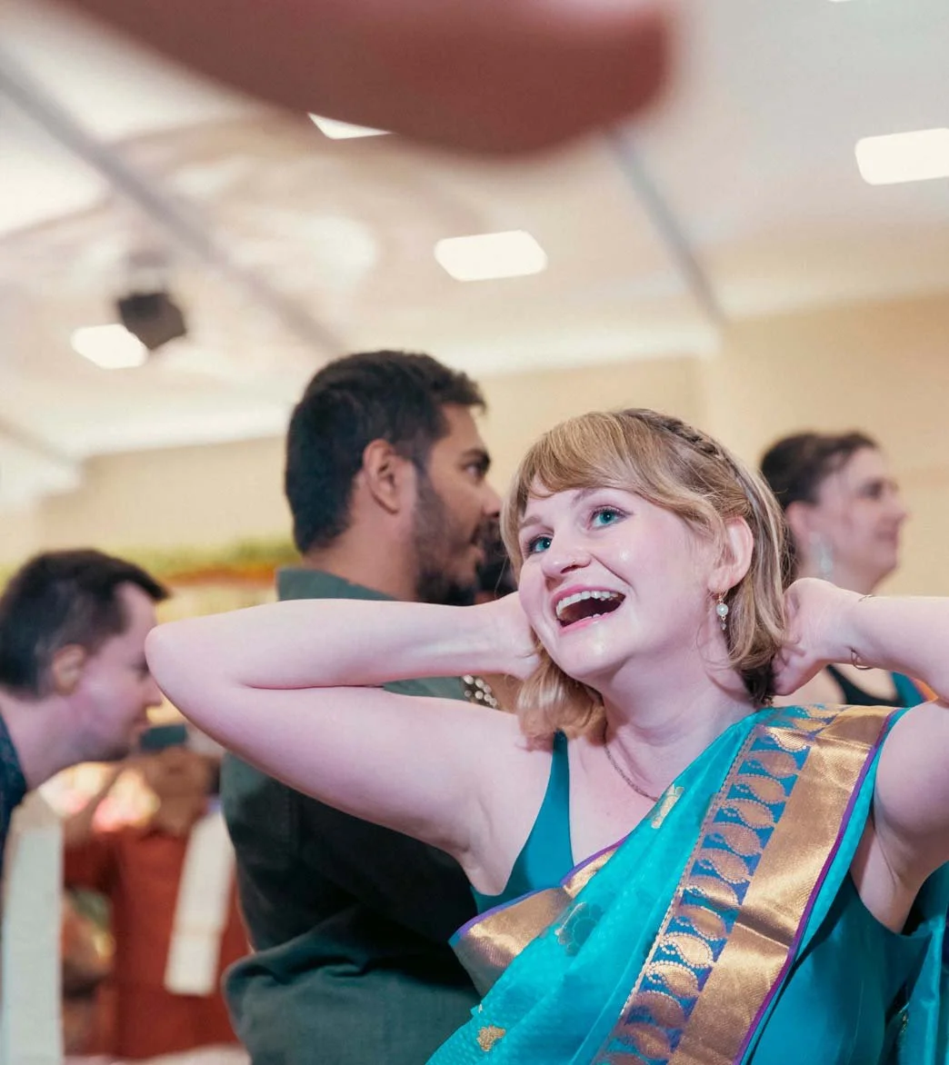 Bridesmaid dances to Indian Music  during South Indian Wedding