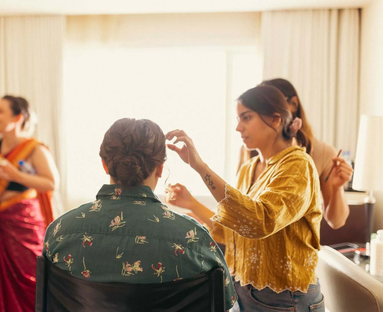 American bride gets ready for her indian wedding 