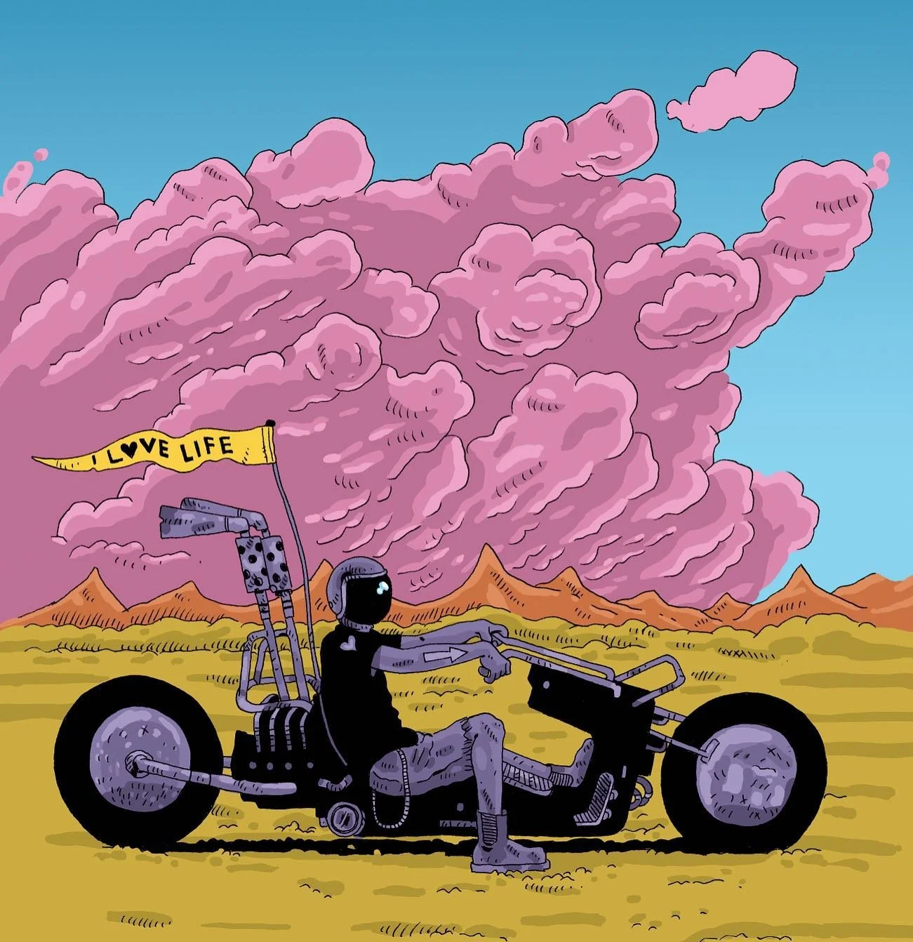 #motorcycle #ttrpgcharacter #illustration #fantasyart #scifi #scificharacter #solarpunk