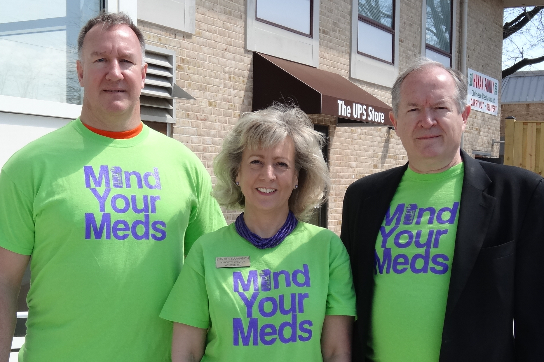 HC DrugFree Board Members: Howard County Police Sgt. Tom Claxton, HC DrugFree's Executive Director Joan Webb Scornaienchi, and Attorney Timothy Mitchell
