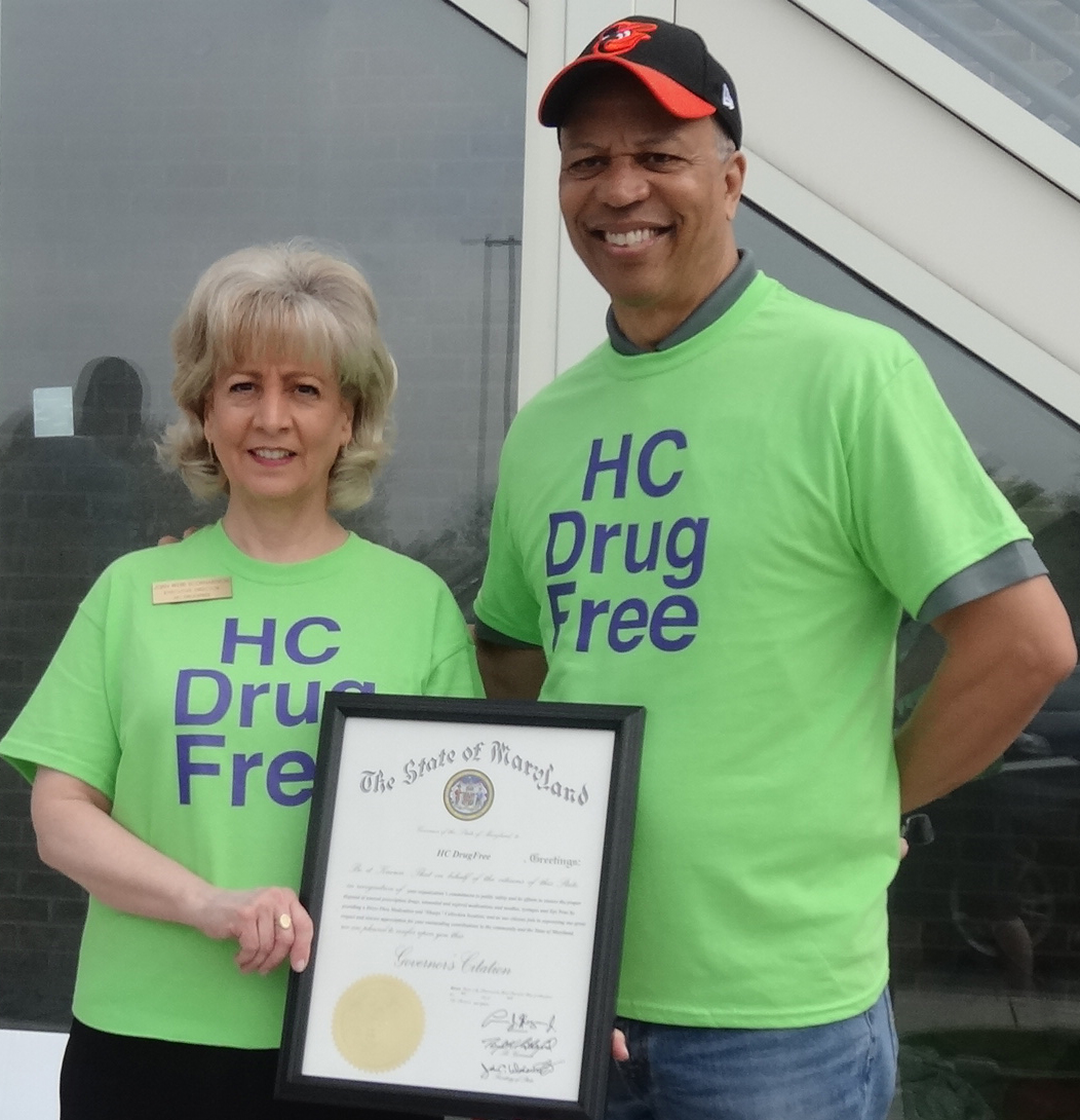 Maryland's Lt. Governor Boyd Rutherford presented HC DrugFree with a Governor's Citation.