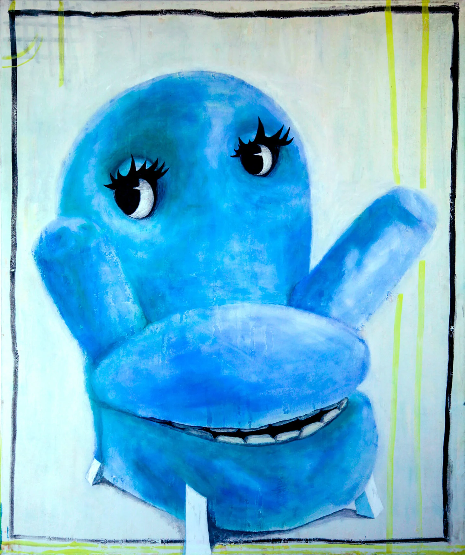 “Chairry at an Angle” 2018, acrylic, krink ink, and pencil on canvas, 48 x 40 in