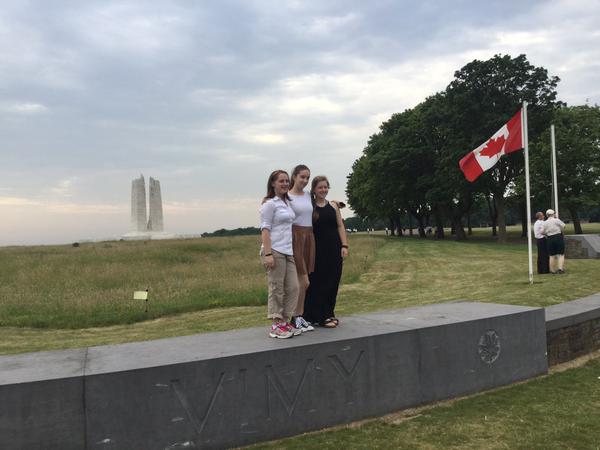 Several Ambassador Program students at Vimy Ridge