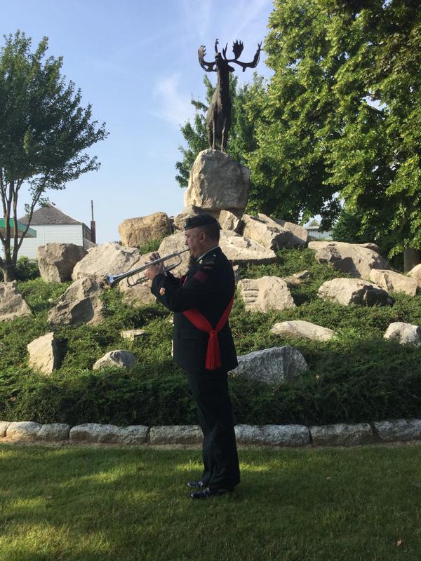 WO Jim Prowse plays the Last Post at Masnieres