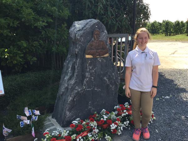 Ambassador Award student Jenna Lee Ralph at the Tommy Rickets memorial