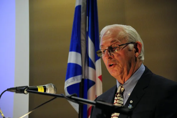 His Honour, The Honourable Frank F. Fagan, Lieutenant Governor of Newfoundland and Labrador, and patron of the Manning Awards, brings greetings at the award ceremony.