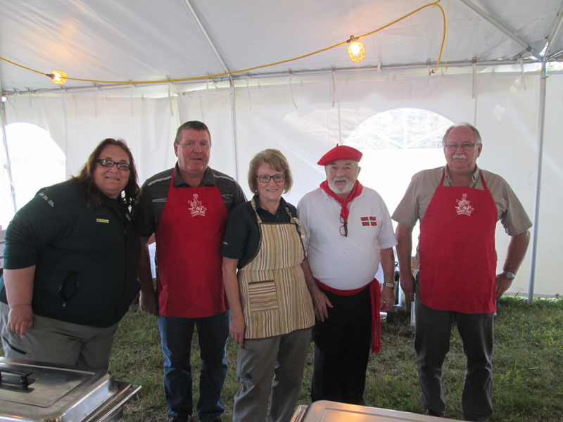 Parks Canada staff and volunteers with chef Gerard Couret