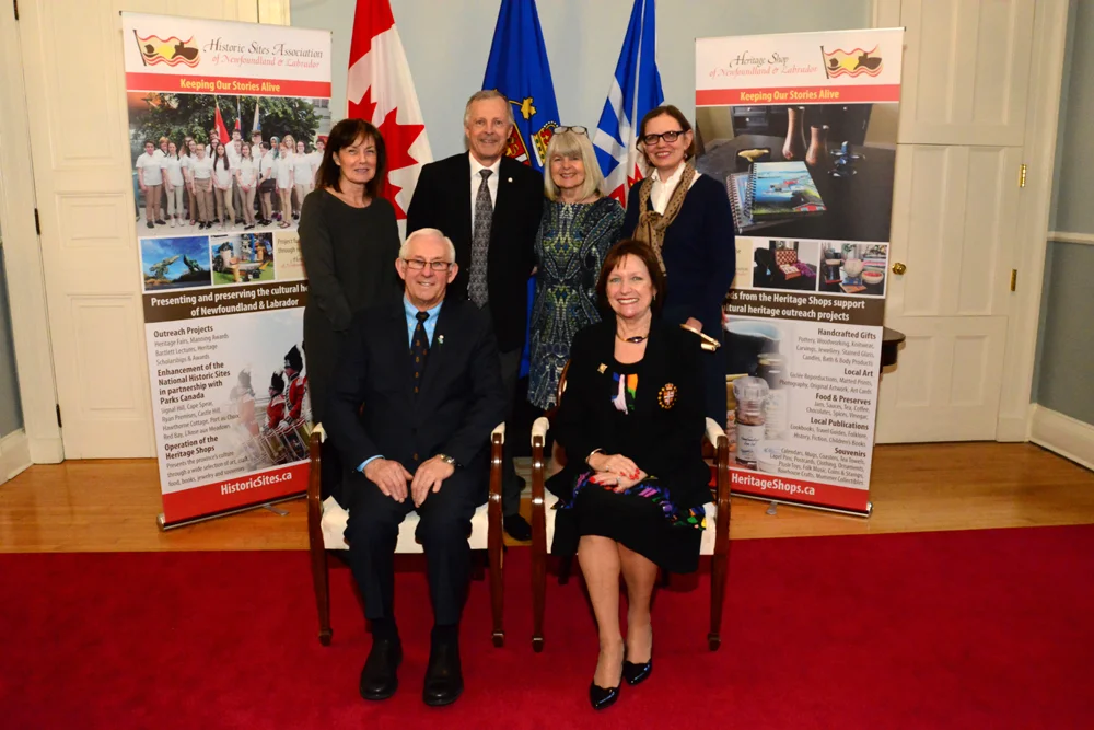The English Harbour Arts Association at the Government House reception with Their Honours