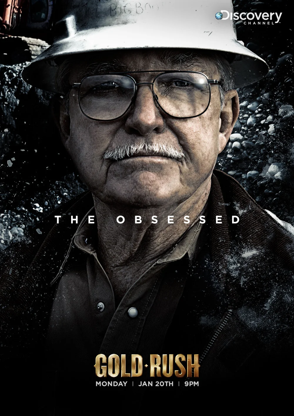 MARKETING ASSETS W&B, working alongside Discovery, created marketing materials for each of the Team Leaders - Hoffman, Schnabel and Hurt. Simple bold and eerie images of the leaders were used to create impactful imagery across media. Subtle highlights of gold were used in print to bring highlights to life. 