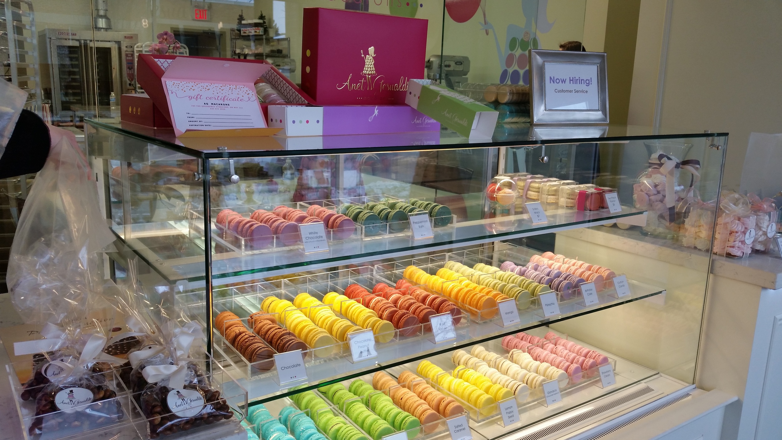 Gorgeous macaron display at AG Macaron