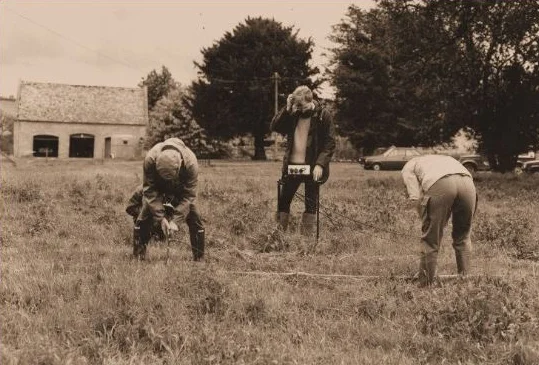 John Gater completing an electrical imaging survey with the late Arnold Aspinall and Jim Pocock from Bradford University.