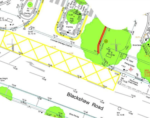 Example of a topographic survey drawing completed by SUMO