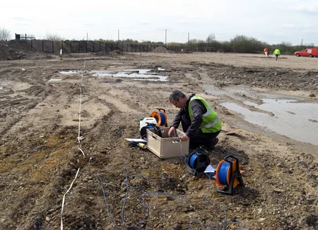 Earth rod testing by the fall of potential method