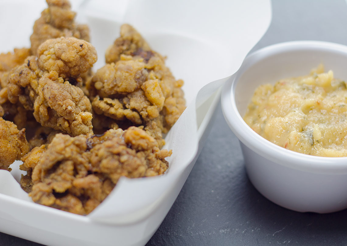 Fried Chicken Livers + Savory Apple Dipping Sauce | flavortheory.com