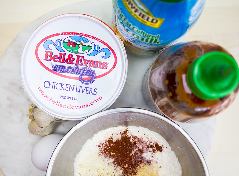 Fresh Ingredients for Fried Chicken Livers | flavortheory.com