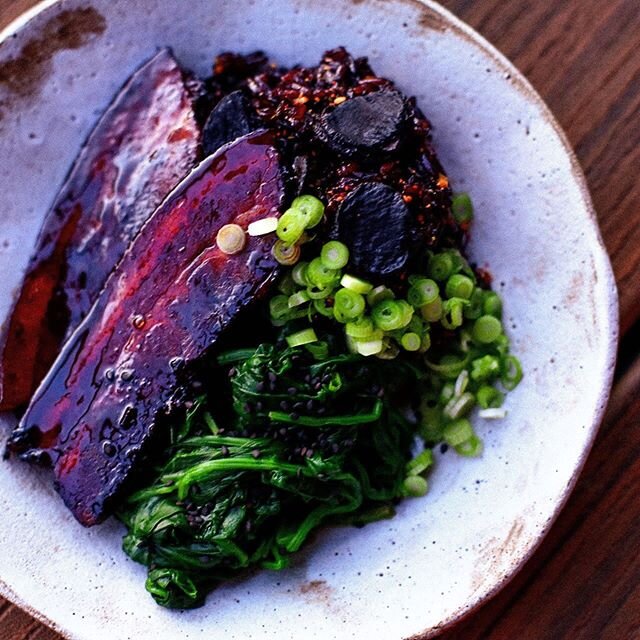 With all the uncertainty clouding my world lately, I&rsquo;ve been immersing myself in learning new techniques in the kitchen. I found a slab of @carltonfarmsoregon pork belly in my freezer and braised it in Japanese flavors, then served it with blac