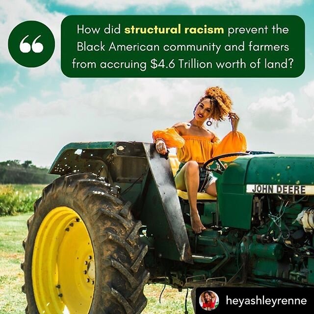 Repost &bull; @heyashleyrenne The decline of the Black farmer began with the broken promise of 40 acres and a mule, a promise that if kept could have completely altered American race relations. My dream is to own a Sustainable Vegan Farm &amp; Animal