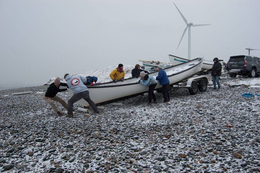 Unloading the Boats at the 2015 Snow Row