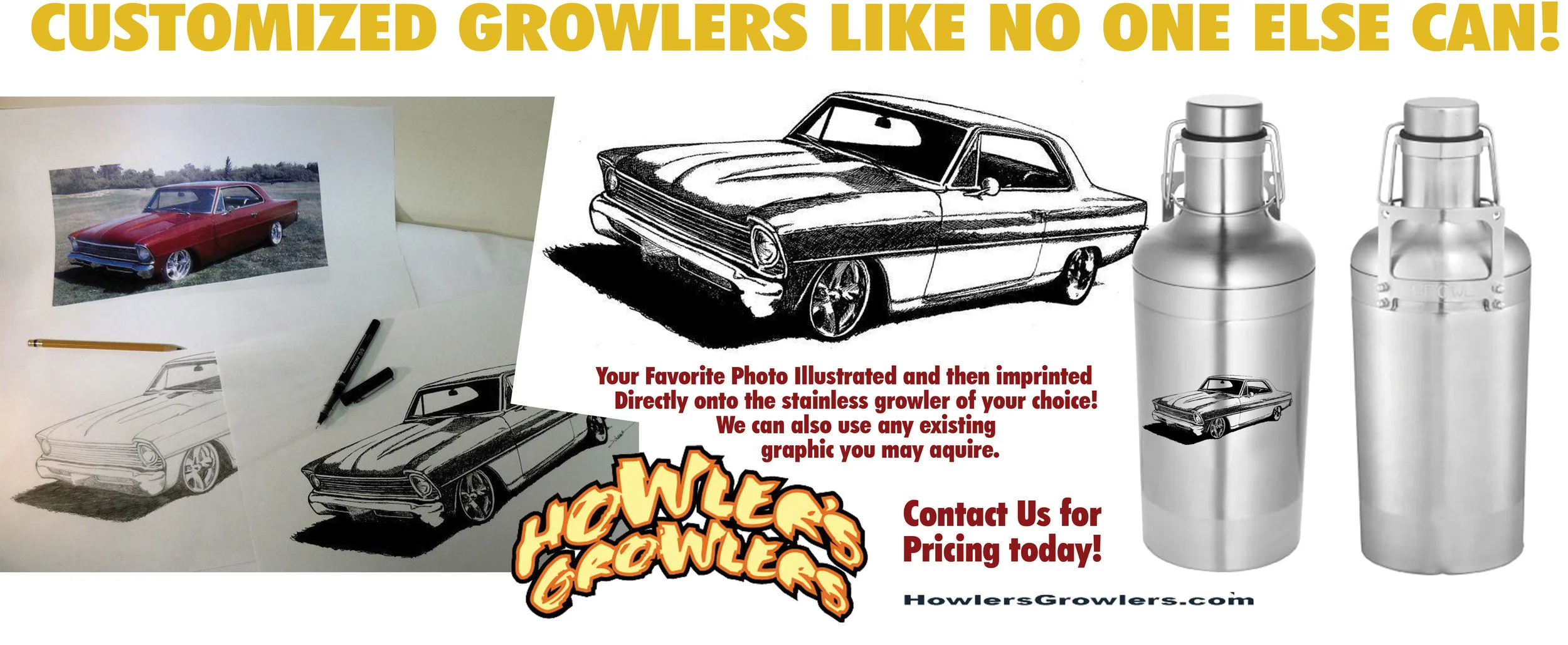 Custom Art Growlers as Low as