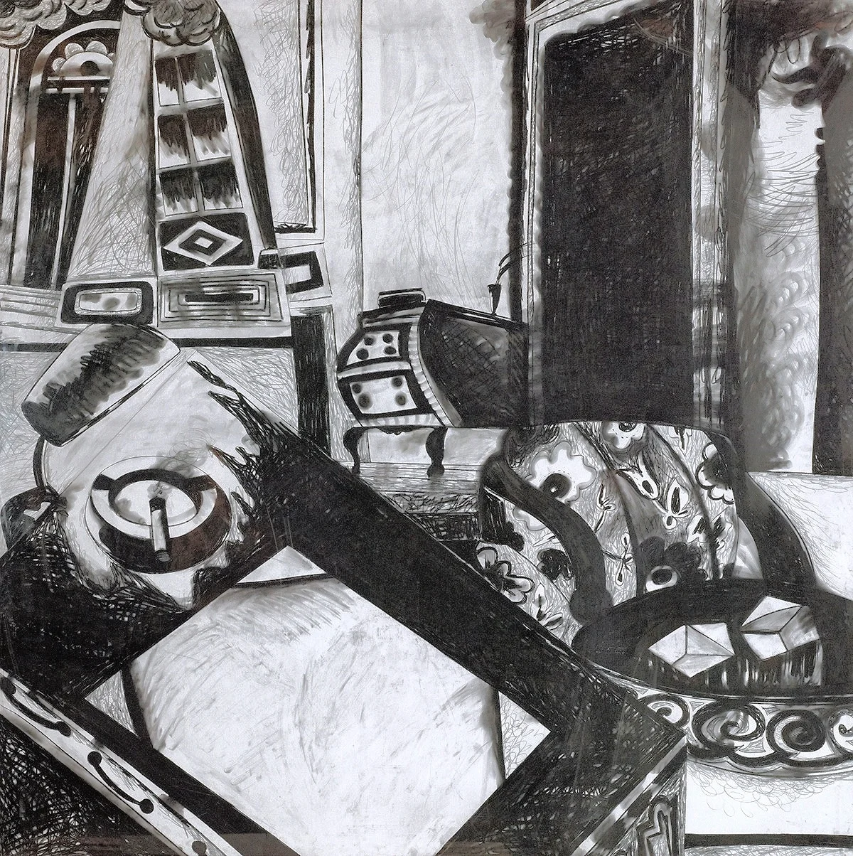 Intérieur mit Pult und Aschenbecher