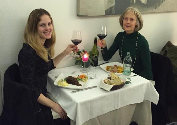 This is us having Christmas dinner in Italy. And if you'll excuse me, I'm late for Mother's Day brunch.