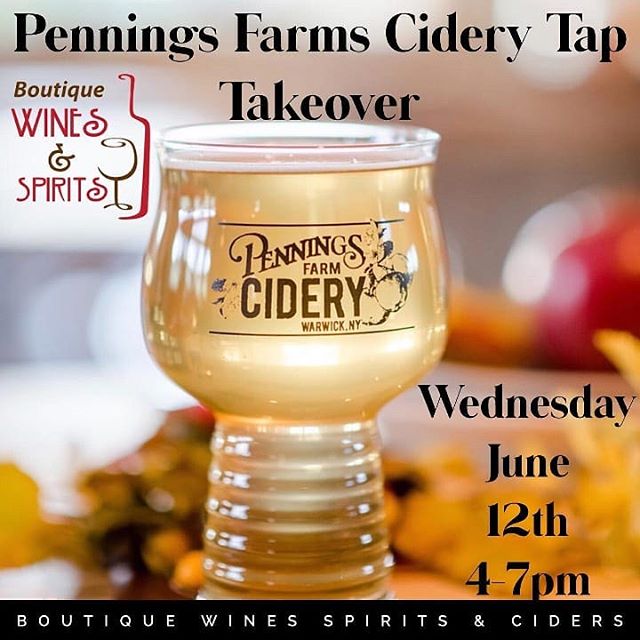 Dutchess County! Come by tonight for a fun tap takeover at @boutique_wines_spirits! Got some fun giveaways too!! ------------------------
Tap takeover with&nbsp;@penningsfarmcidery&nbsp;
Wednesday June 12th
4pm-7pm

#distinclydutchess&nbsp;#dutchessc