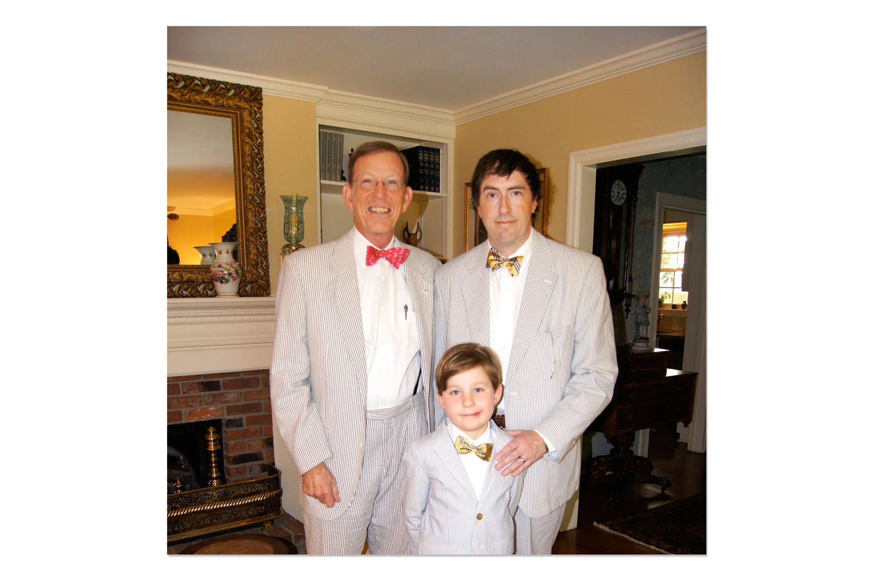 Walter with Todd and Liam Slawsby before his retirement party, 2012.