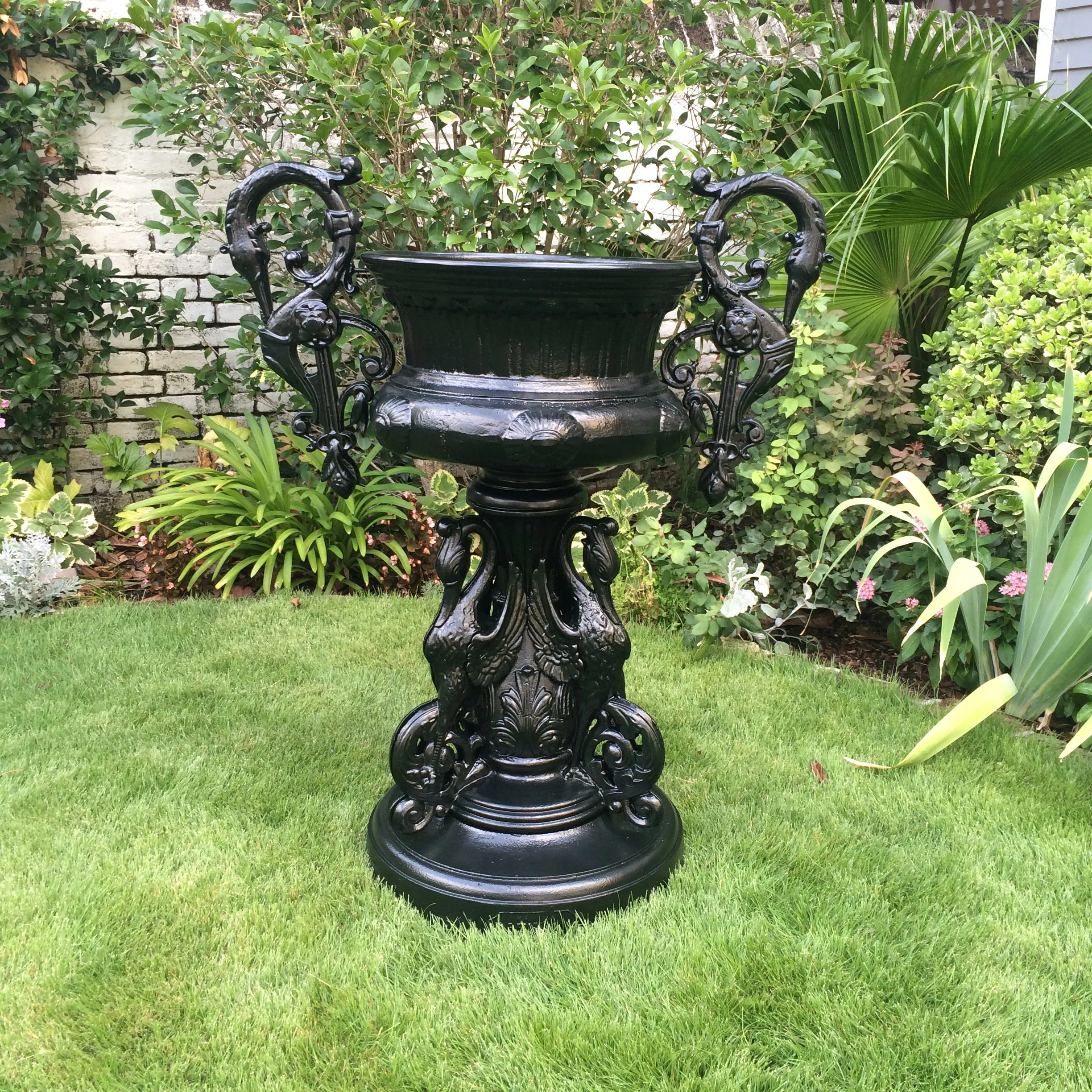 3045. 19th century kramer brothers  cast iron urn 1_Charleston Garden Works.JPG