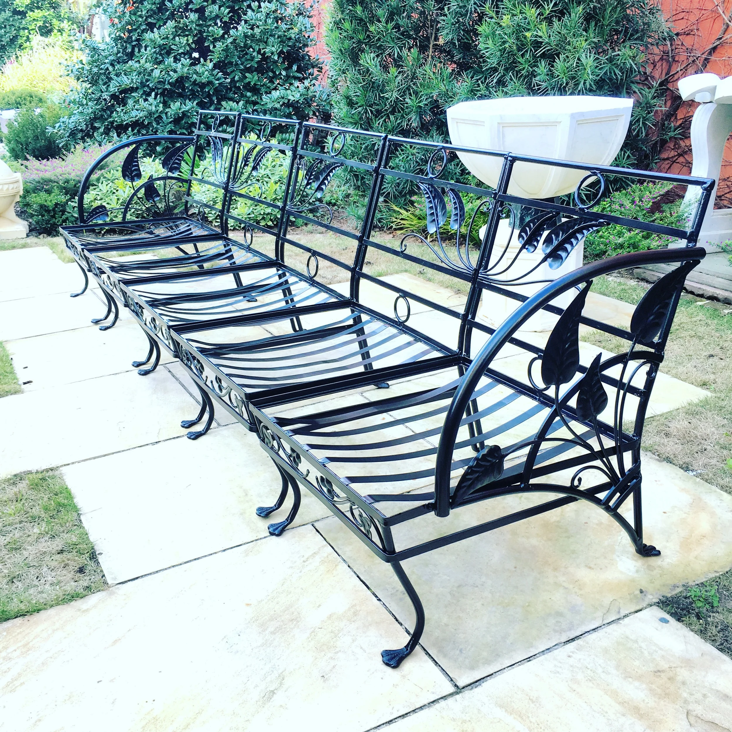 2046. Mid-Century Salterini Banana Leaf Seating  6_Charleston Garden Works.JPG