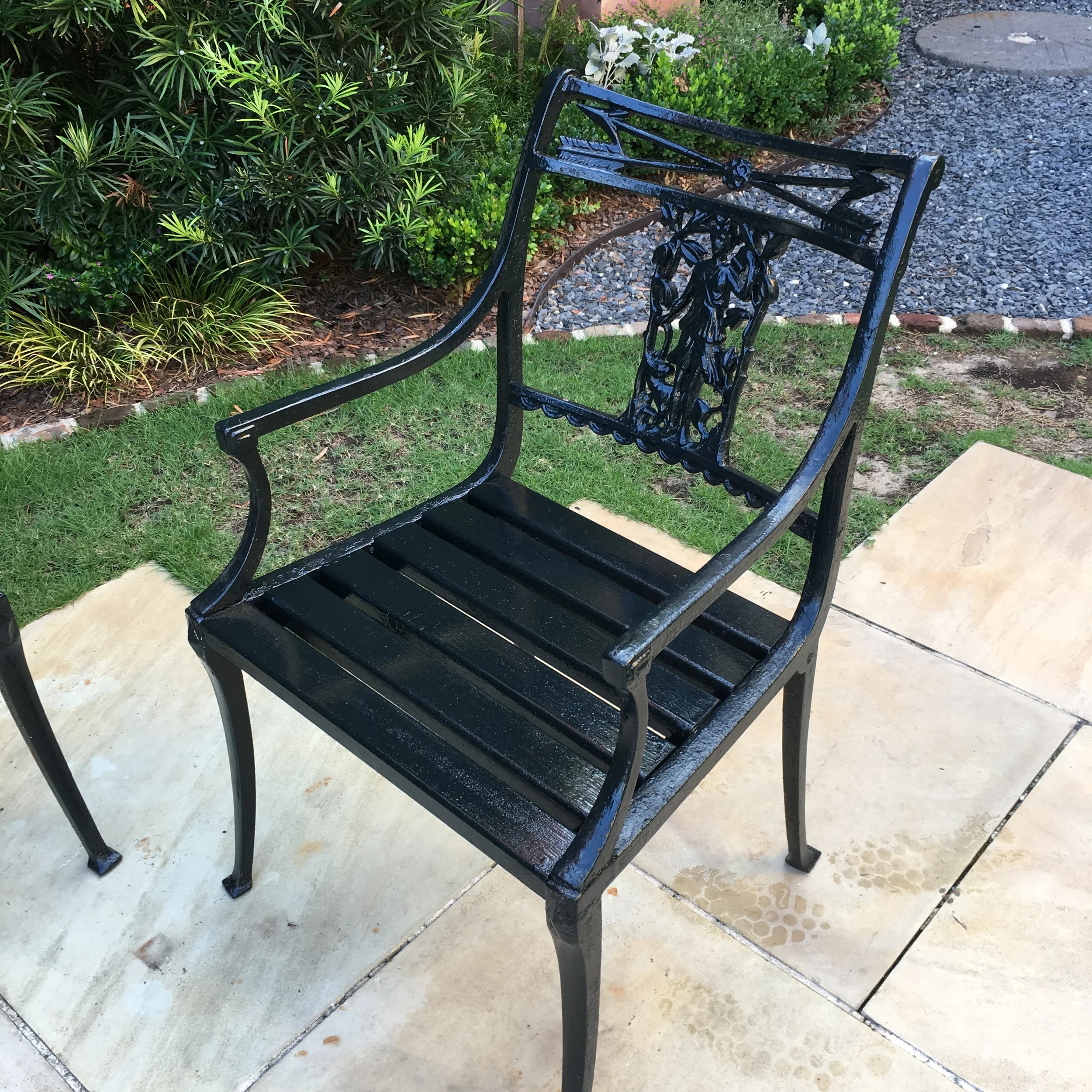 2071. Diana the huntress Cast iron set circa 1900  7_Charleston Garden Works.JPG