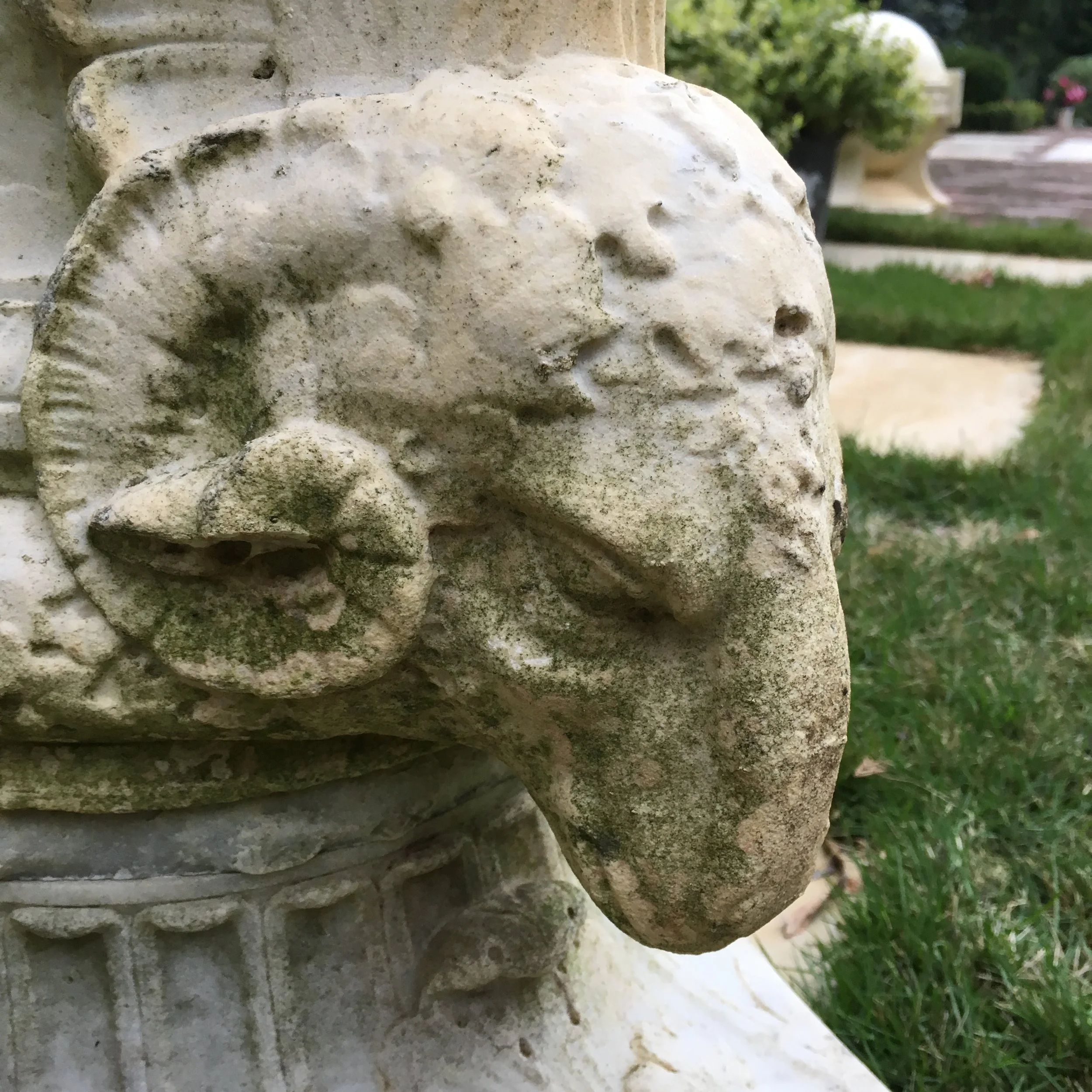 4053. Antique Marble Column with Iron Armillary  2_Charleston GardenWorks.JPG