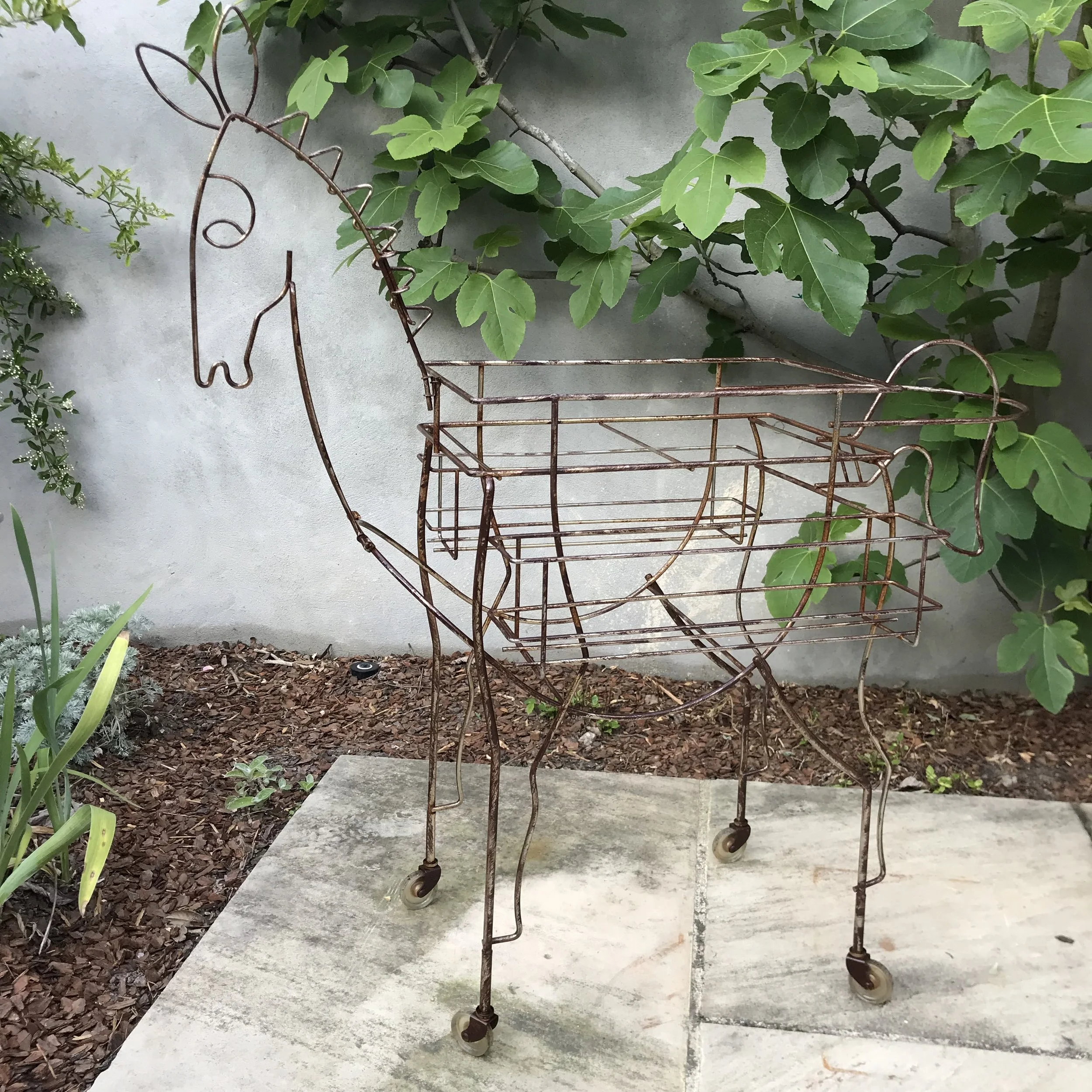 2114. Mid-Century John Risley Donkey Cart 1_Charleston GardenWorks.jpg