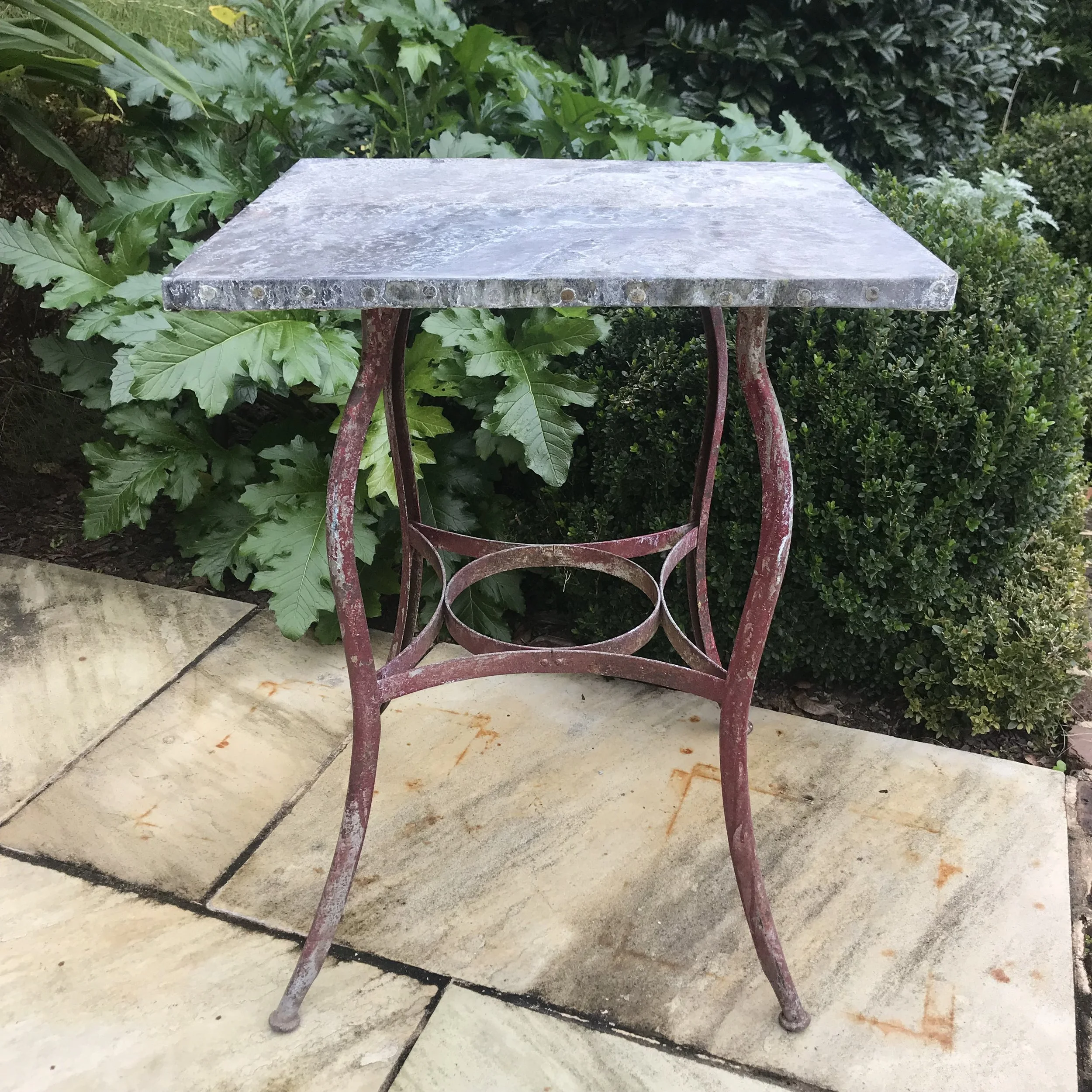 2168. Iron Bistro Table with Galvanized Top 1_Charleston GardenWorks.jpg