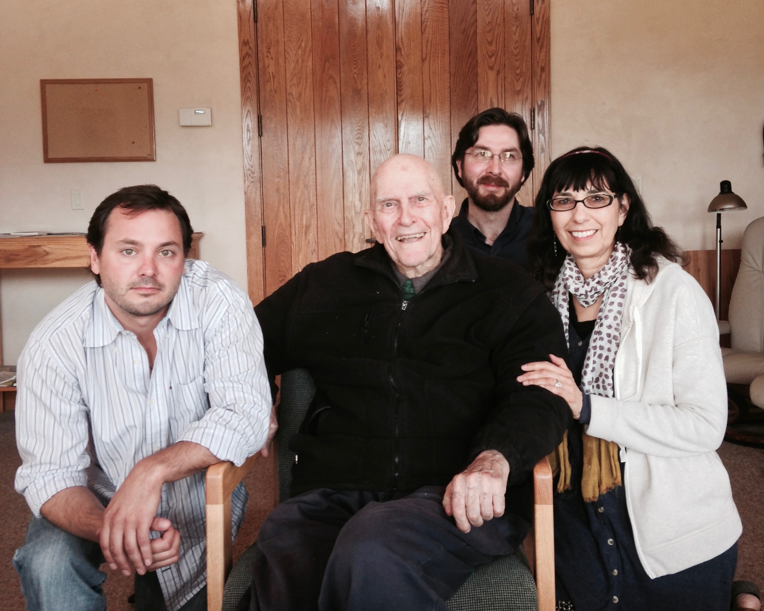 Rory McEntee, Thomas Keating, Netanel Miles-Yépez, and Beverly Lanzetta at St. Benedict's Monastery, Snowmass, CO.  (A. Bucko, 2014) (Copy) (Copy)