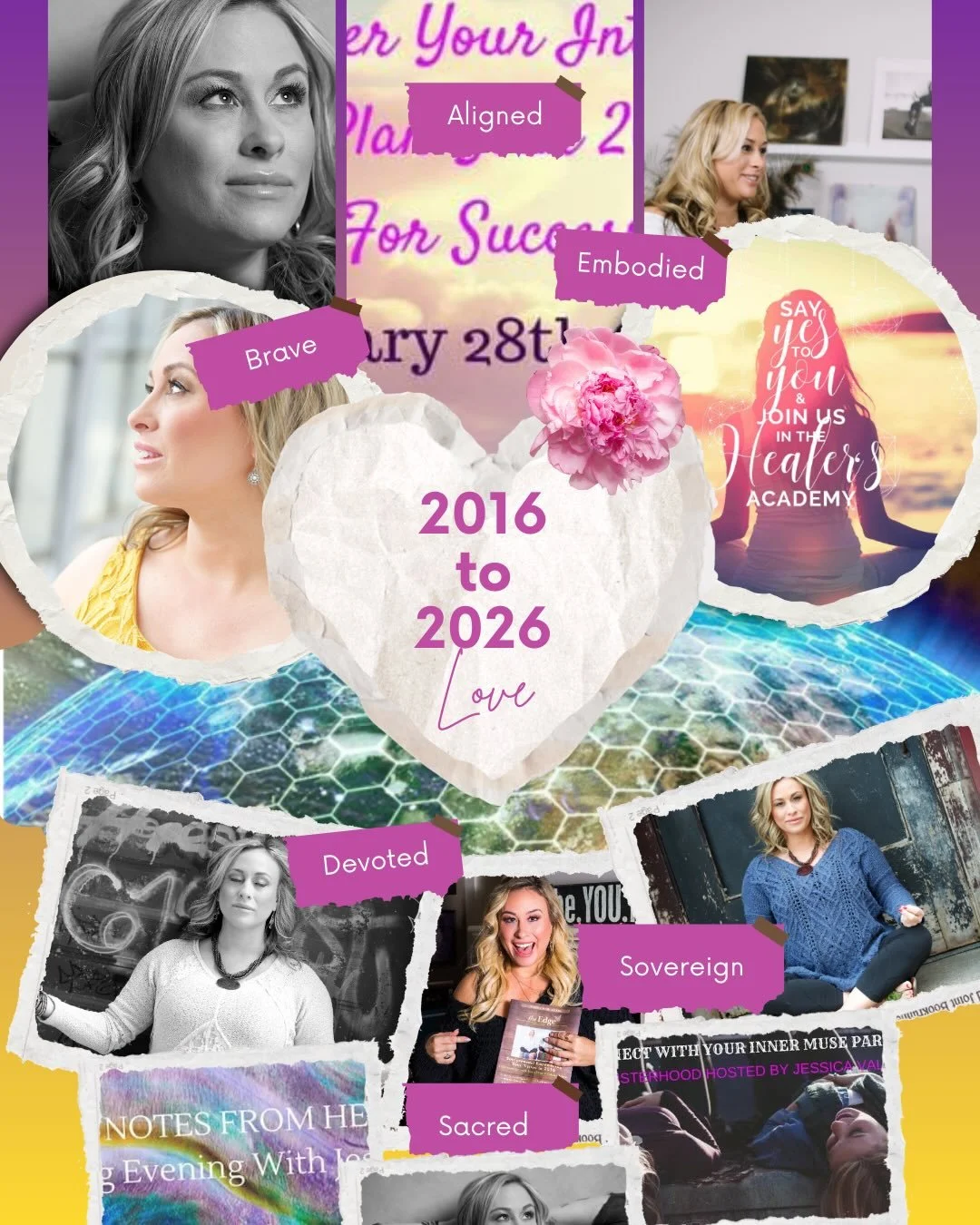 2016 &rarr; 2026&hellip;Thank you to the Jessica who showed up then and now. I am in my Honey era because of you. 
A decade ago, I was bravely answering my call. Not polished. Not perfected. But brave enough to say yes ~ and do the damn thing.

2016 