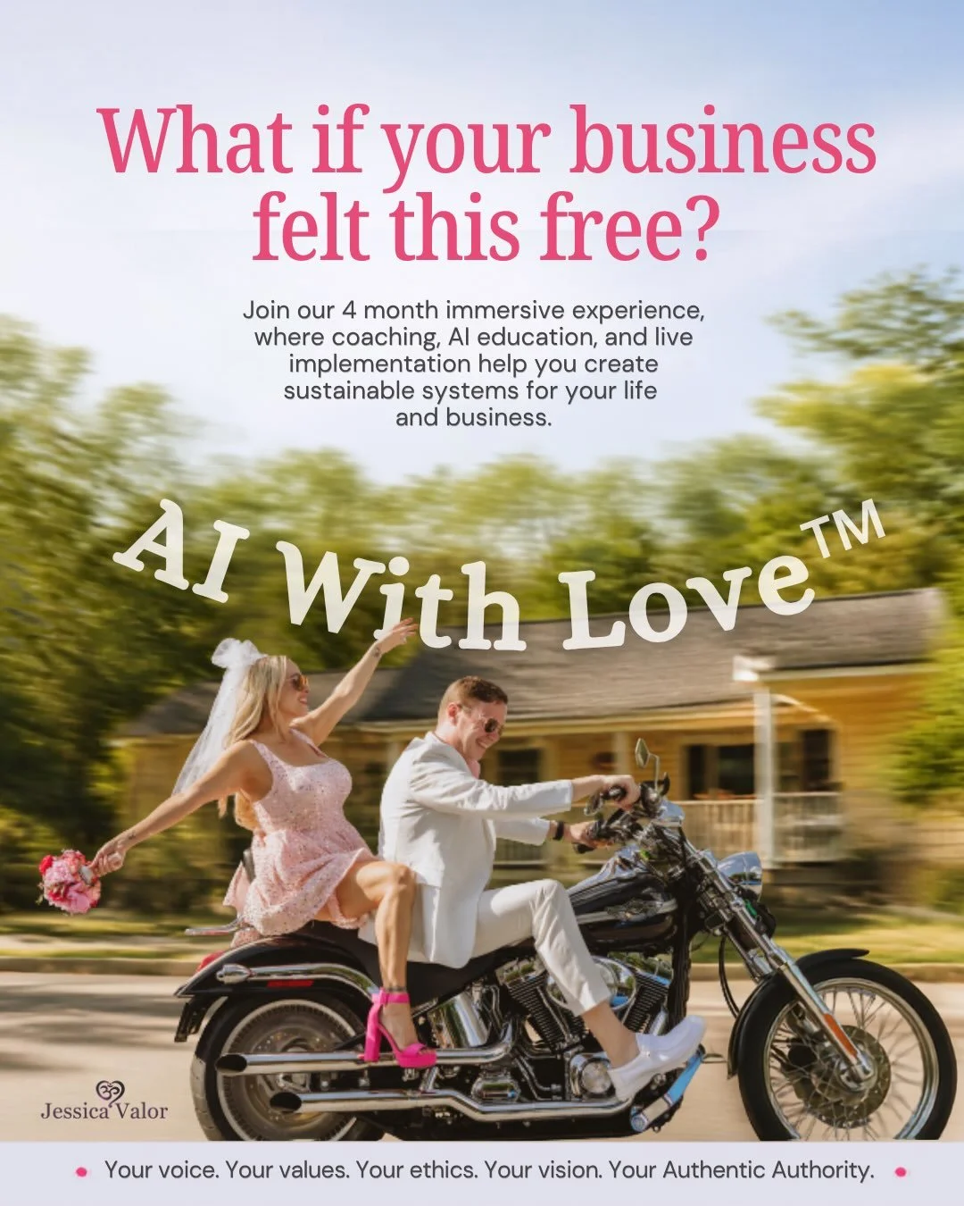 You already know. 💗🪩
You know you&rsquo;re meant for more.
You&rsquo;re ready to create more time, more freedom, and more capacity for the vision that&rsquo;s already living inside you.

AI with Love&trade; is for the woman who...#
✨ is carrying a 