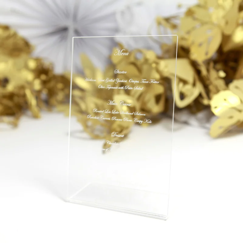 Classic laser engraved clear perspex