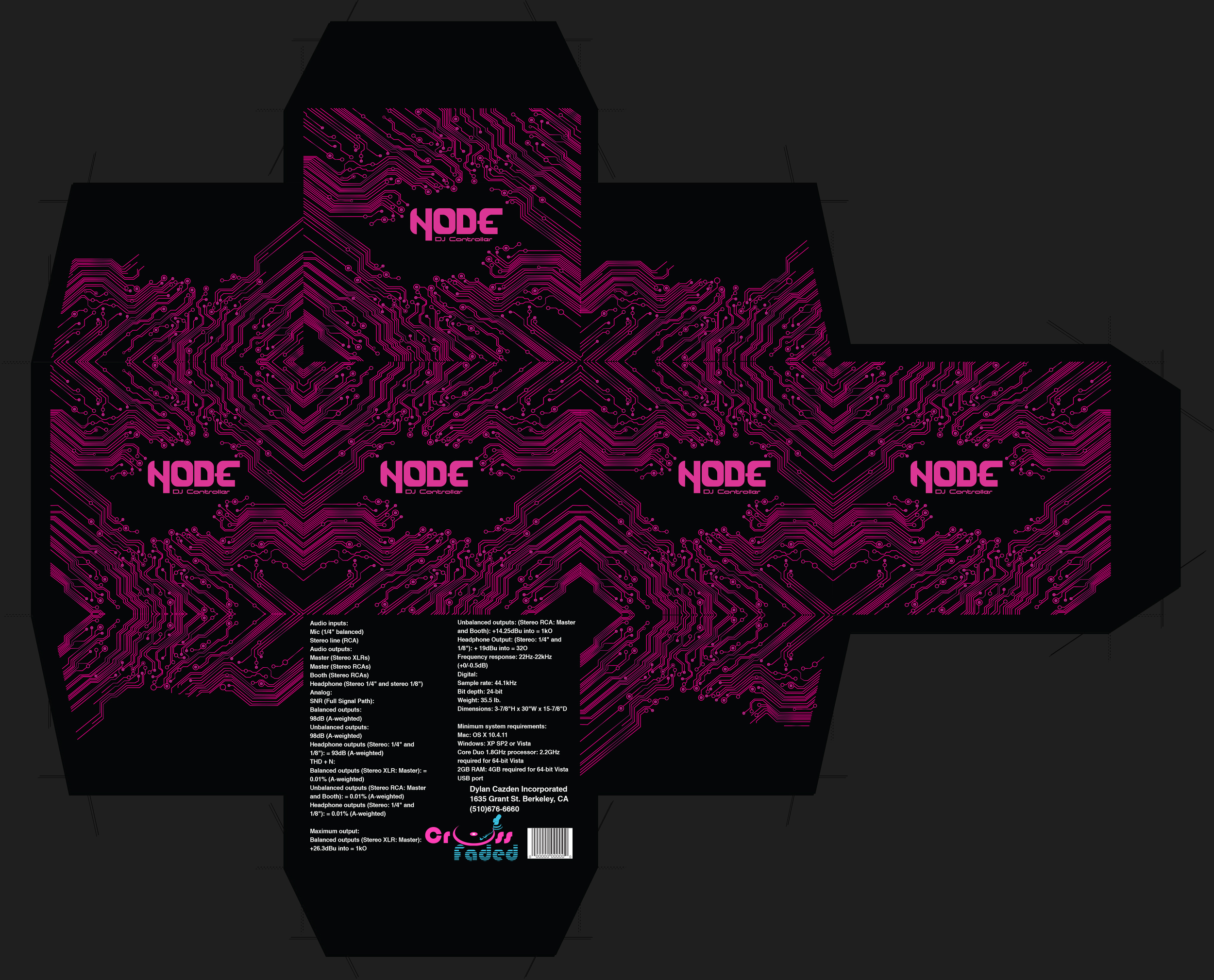 "Node" DJ Controller Packaging Mockup