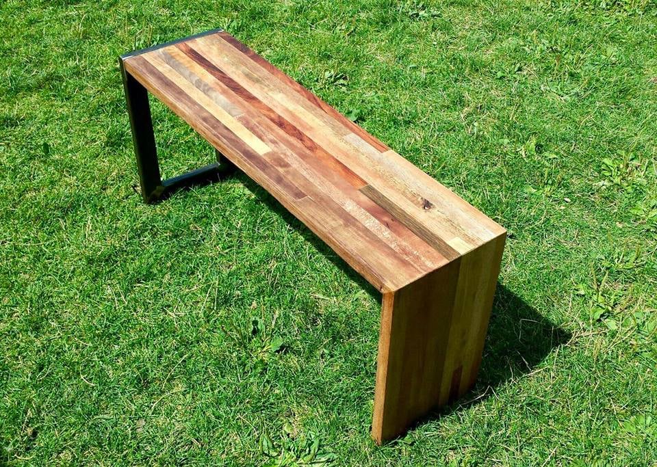 Reclaimed hardwood bench