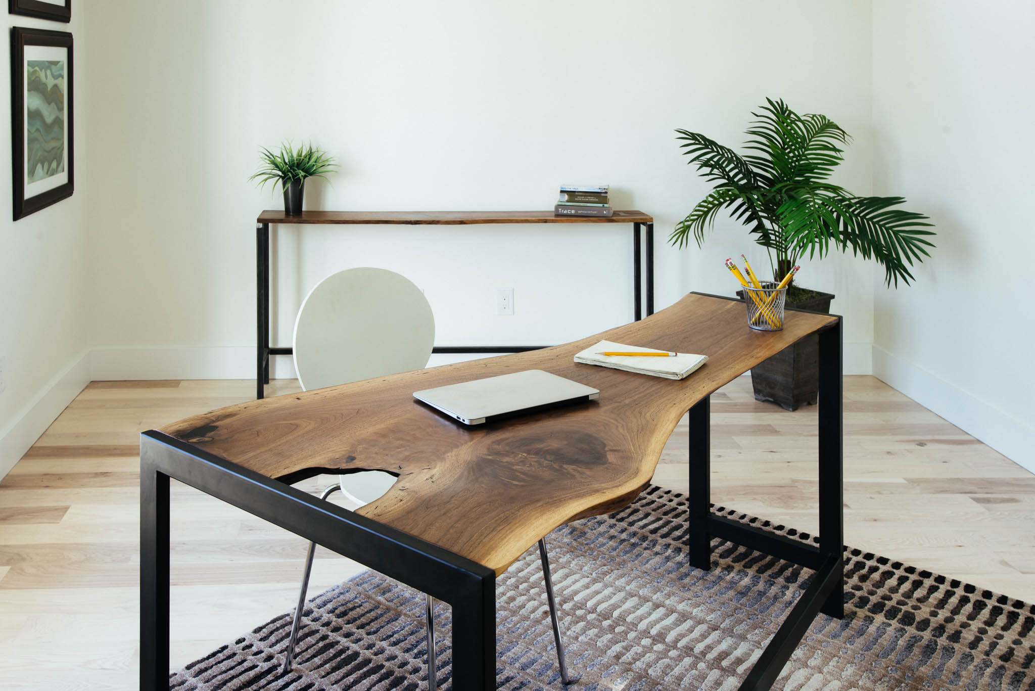 Walnut desk and sofa table