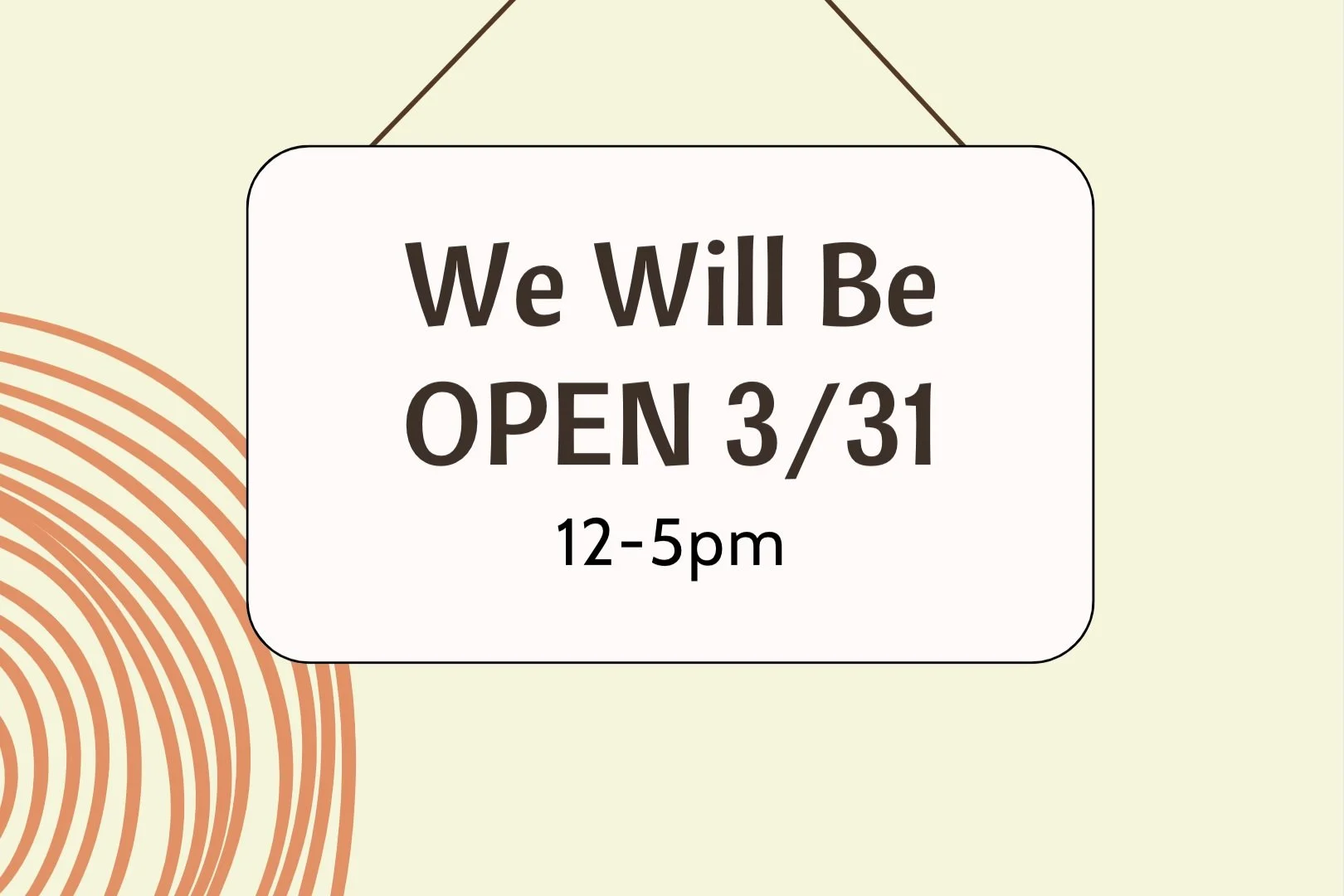 We're Open