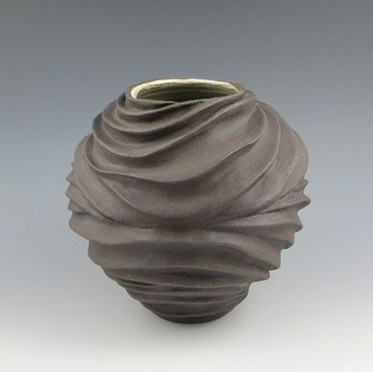 Chocolate Brown Organic Ceramic Vase