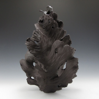 Chocolate Brown Organic Sculptural Ceramic Vase