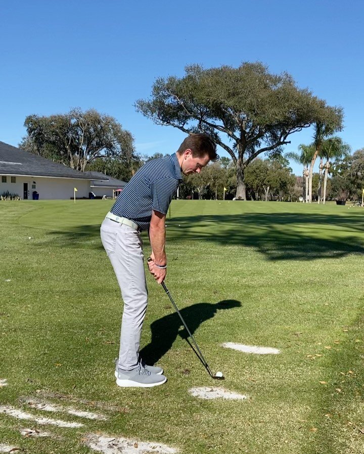 @joeylane13 checking in on some short game technique this week as he continues to become better and better around the greens.  A couple things stand out that can help every golfer:⁣
⁣
1.  His upper body goes slightly forward in the backstroke. This w