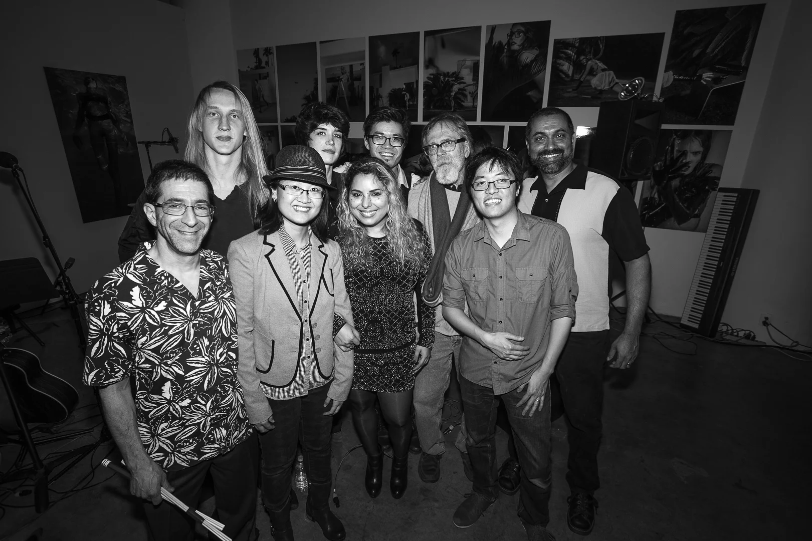 The Proven Guilty [Front: Paul Berolzheimer (drums), DJ DiipSilence, Emily Daccarett (vocals, lyricist), Ian Chen (violin, keys), Back: Adam Skeppar (guitar), Marie Weill (guitar, vocals), Myself (keys, composer), Ken Goerres (sound engineer) and Sumit Das (bass).